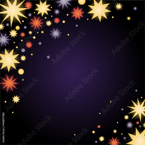 Simple glowing vector stars. Star pattern on a dark © Анастасия Фирсова