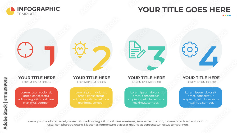 4 list diagram, infographic element template vector, can be used for website, banner, report, presentation, annual