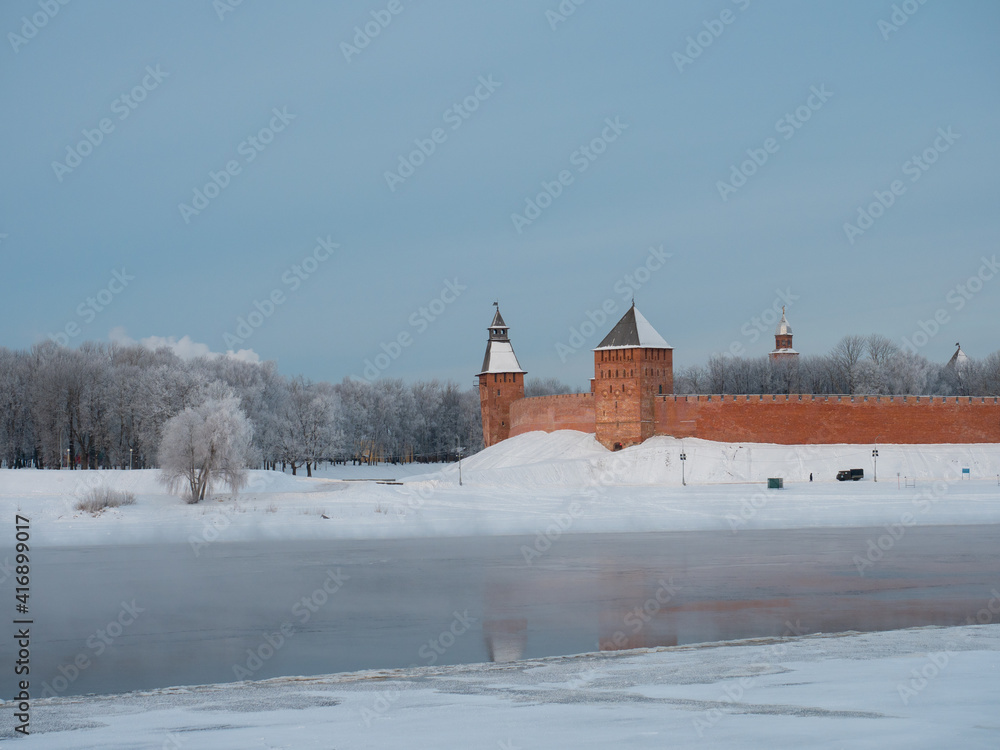 a Russian Kremlin in Winter