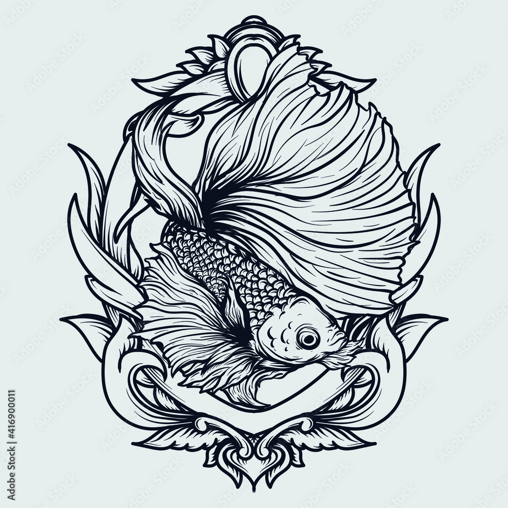 betta fish tattoo! : r/bettafish