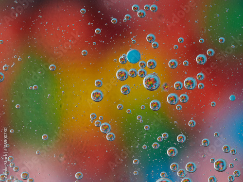 Background of colorful oil drops in water