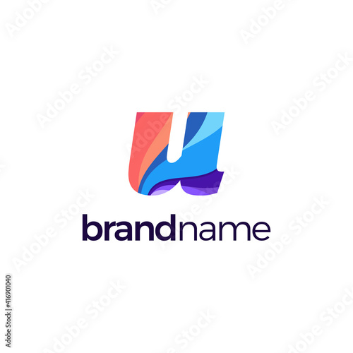 Letter U logo design, colorful letter U logo vector template, abstract letter U for personal and corporate identity, pattern design template elements