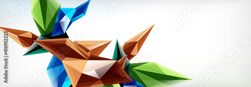 Vector 3d triangles and pyramids abstract background for business or technology presentations, internet posters or web brochure covers