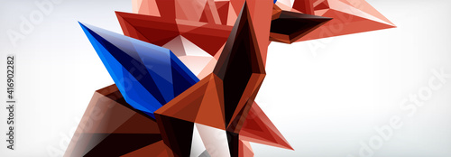 Vector 3d triangles and pyramids abstract background for business or technology presentations, internet posters or web brochure covers