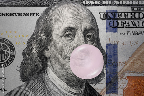 The value of the US Dollar: Benjamin Franklin blowing bubblegum, Ideas for US stock market bubble, Stockmarket overvalued, Economic bubbles, Financial panic or crisis, Monetary liquidity