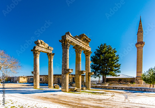 The Monumental City Gate of ( Uzuncaburc ) Ancient City in Mersin Province 