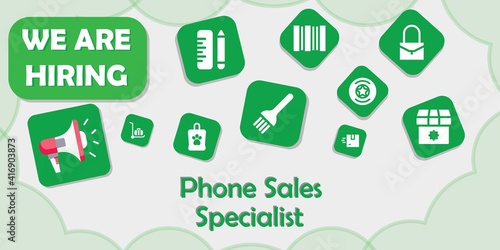 we are hiring phone sales specialist vector illustration © Anna