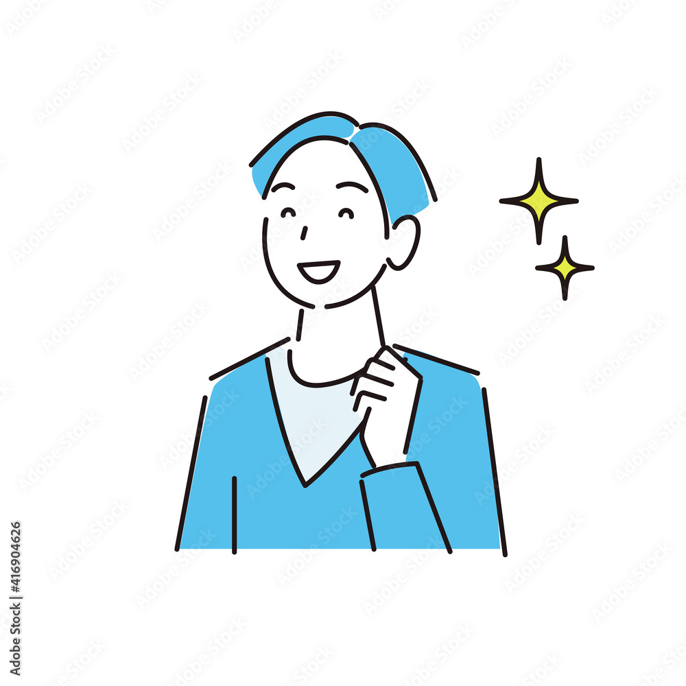 笑顔の男性 程よいシンプルなイラスト ベクター Cute smiling man simple illustration vector 笑顔の男性 程よいシンプルなイラスト ベクター Cute smiling man simple illustration vector