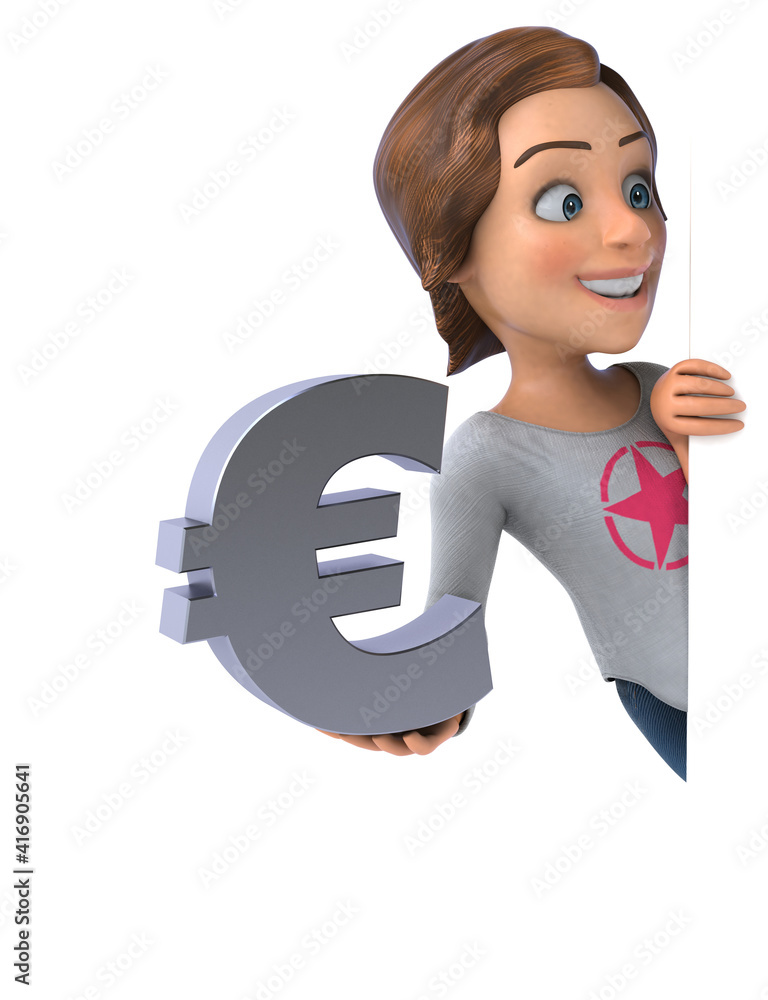 Fun 3D illustration of a cartoon teenage girl Fun 3D illustration of a cartoon teenage girl