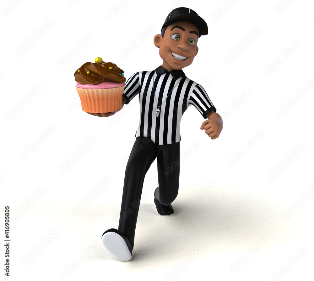 Fun 3D Illustration of an american Referee Fun 3D Illustration of an american Referee