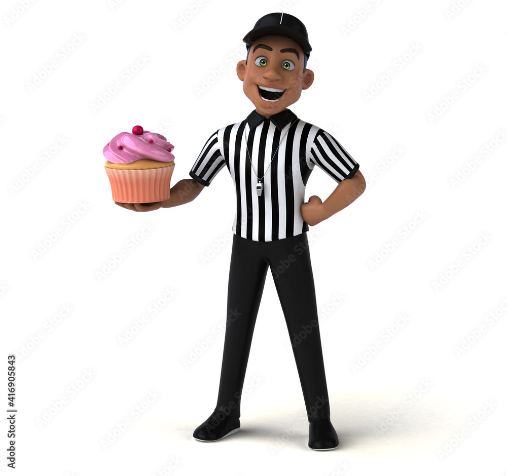 Fun 3D Illustration of an american Referee Fun 3D Illustration of an american Referee
