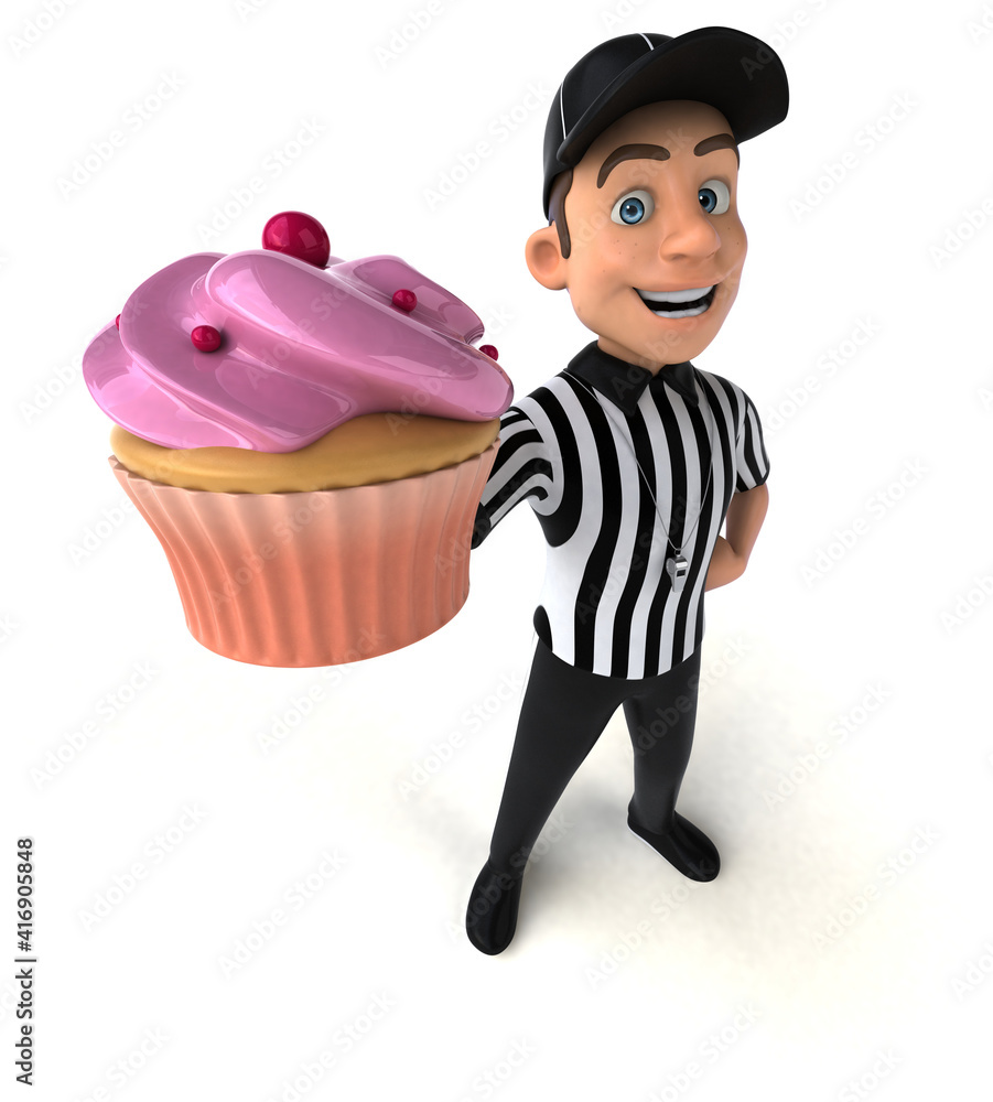 Fun 3D Illustration of an american Referee Fun 3D Illustration of an american Referee