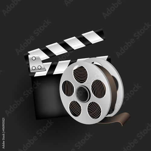 retro cinema icon black background