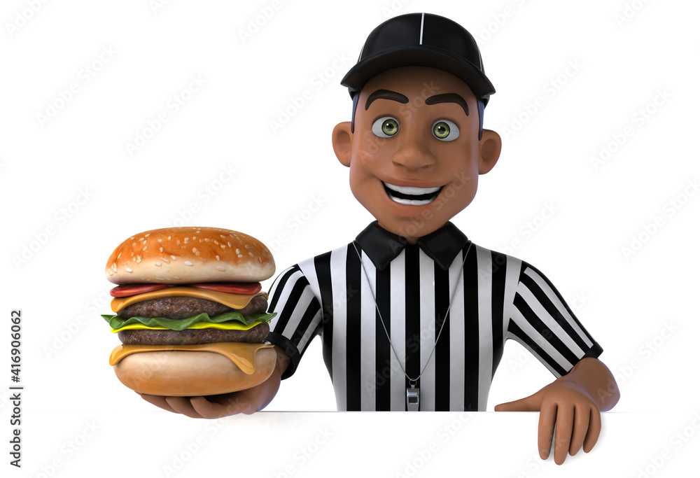 Fun 3D Illustration of an american Referee
