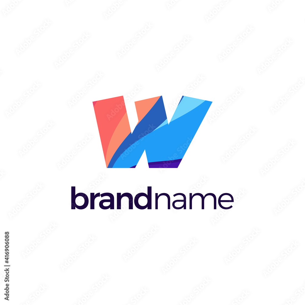 Letter W logo design, colorful letter W logo vector template, abstract letter W for personal and corporate identity, pattern design template elements Letter W logo design, colorful letter W logo vector template, abstract letter W for personal and corporate identity, pattern design template elements