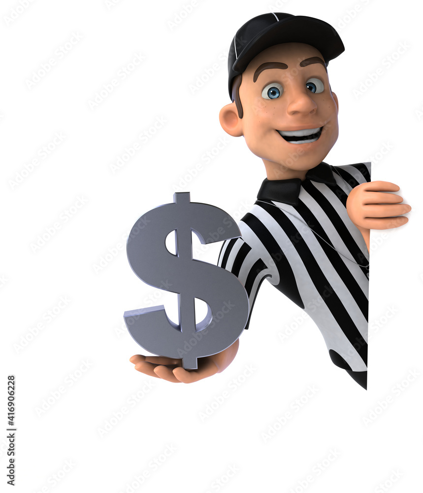 Fun 3D Illustration of an american Referee Fun 3D Illustration of an american Referee