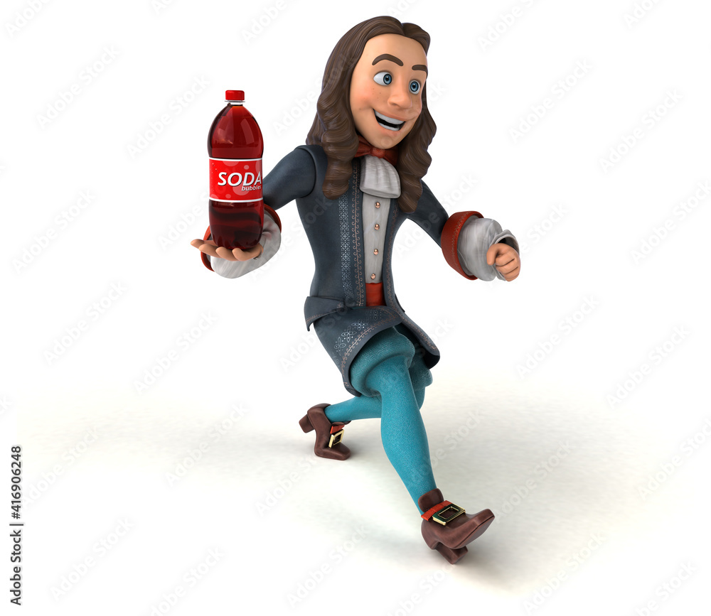 3D Illustration of a cartoon man in historical baroque costume 3D Illustration of a cartoon man in historical baroque costume