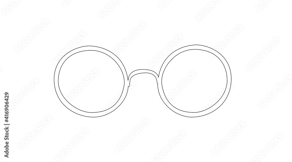 Vector Isolated Illustration of Rounded Glasses Vector Isolated Illustration of Rounded Glasses