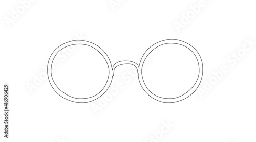 Vector Isolated Illustration of Rounded Glasses
