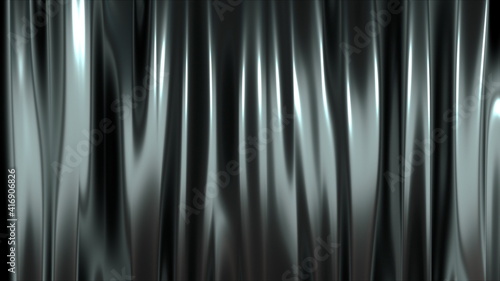 Silver curtain, computer generated. 3d rendering of luxury art backdrop