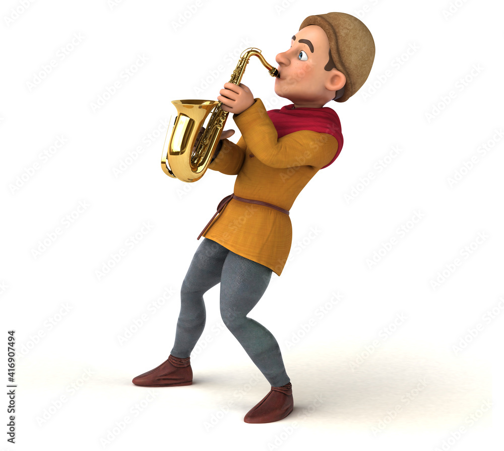 Naklejka premium 3D Illustration of a medieval historical character