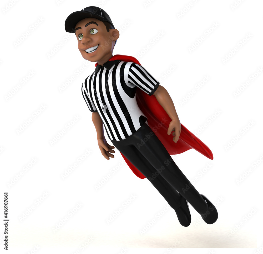 Fun 3D Illustration of an american Referee Fun 3D Illustration of an american Referee
