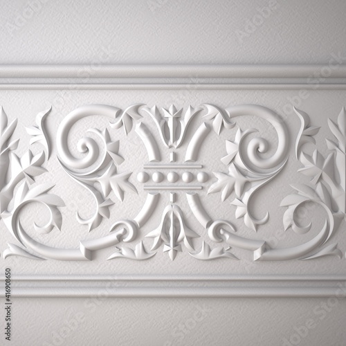 3d illustration of floral ornament