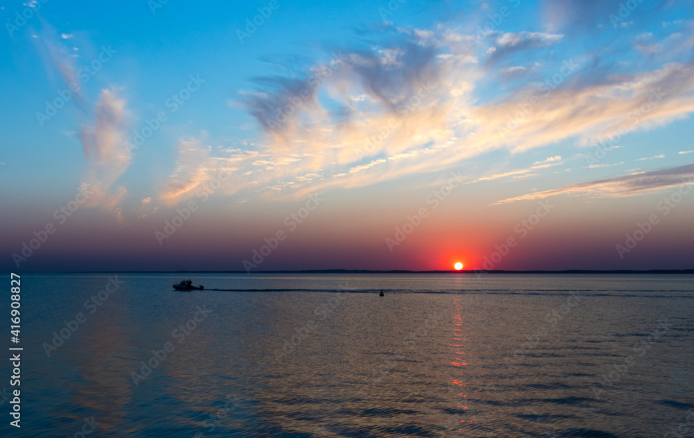 Obraz premium sunset over the Vistula Lagoon