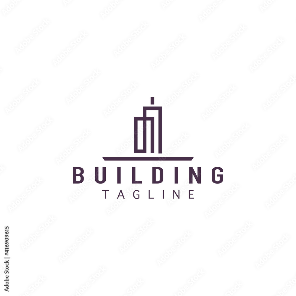 Minimal building logo branding design, Vector illustration.