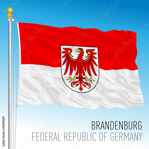 Brandenburg lander flag, federal state of Germany, europe, vector illustration