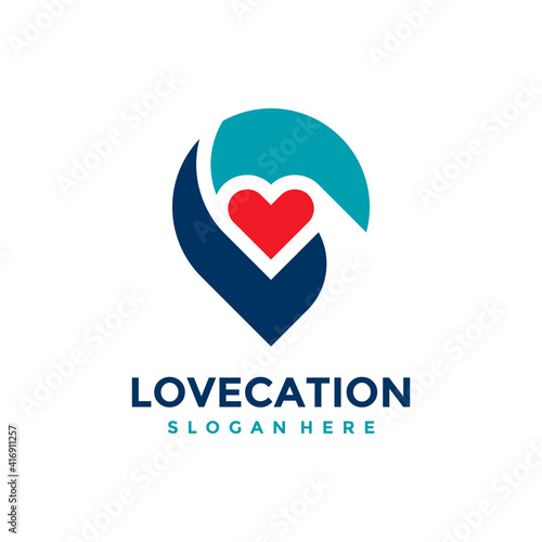Love location logo design template. Also it can be for the concept of caring icons for family, children, association, clinic, hospital, childbirth, etc.