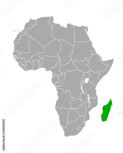 Karte von Madagaskar in Afrika