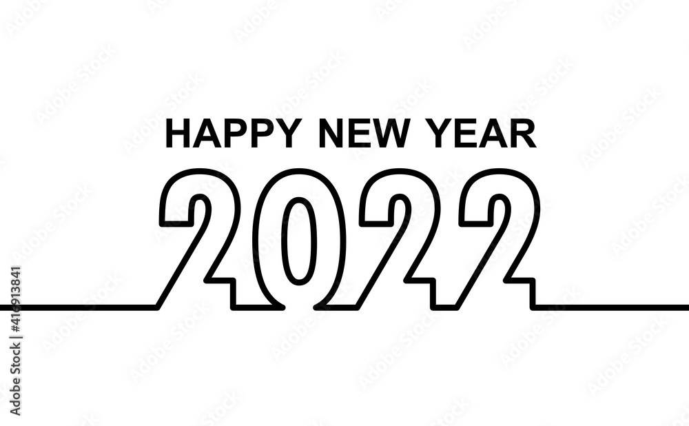 Happy New Year 2022 Design Template. Ready to use illustration.