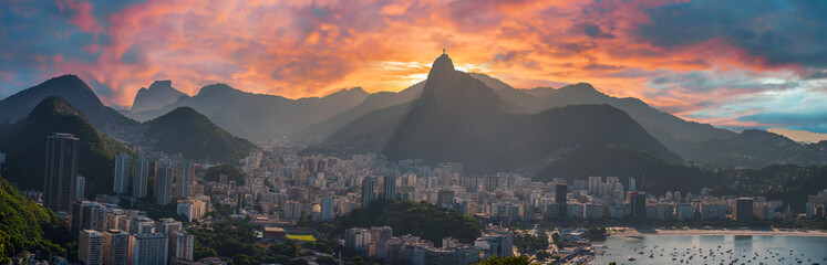 Wandcirkels Rio de Janeiro Uitzicht vanaf Suikerbroodberg over baai  © Aliaksei