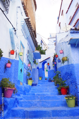 モロッコのシャウエンの青い景色