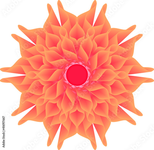 Spiral vector pink flower element for use with artwork, online website, print