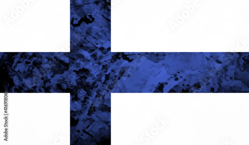 Finland grunge, old, scratched style flag