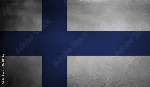 Finland grunge, old, scratched style flag