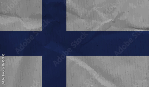 Finland grunge, old, scratched style flag