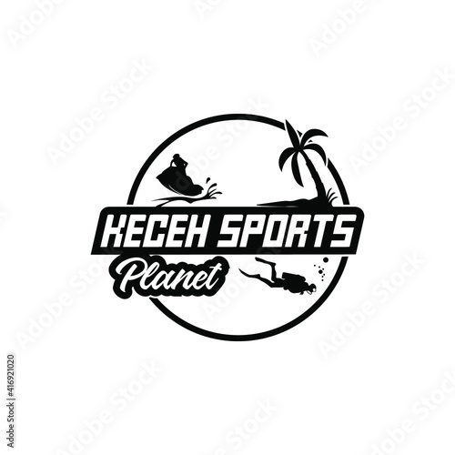 water sport logo template trendy