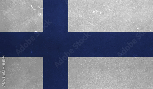 Finland grunge, old, scratched style flag