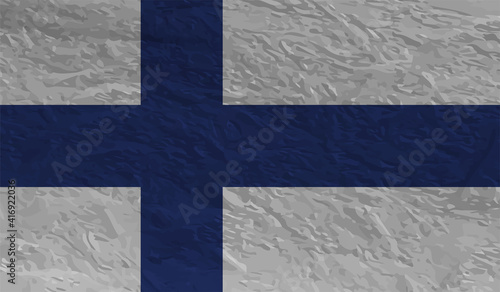 Finland grunge, old, scratched style flag