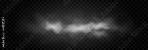 Vector cloud of smoke or fog. Fog or cloud on an isolated transparent background. Smoke, fog, cloud png.