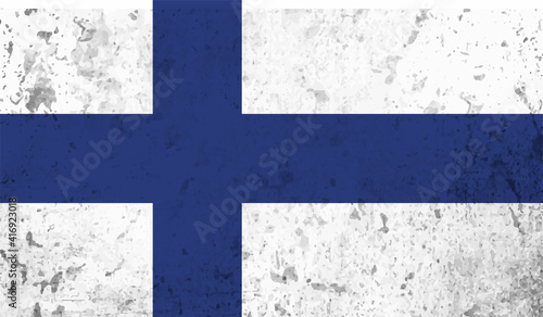 Finland grunge, old, scratched style flag