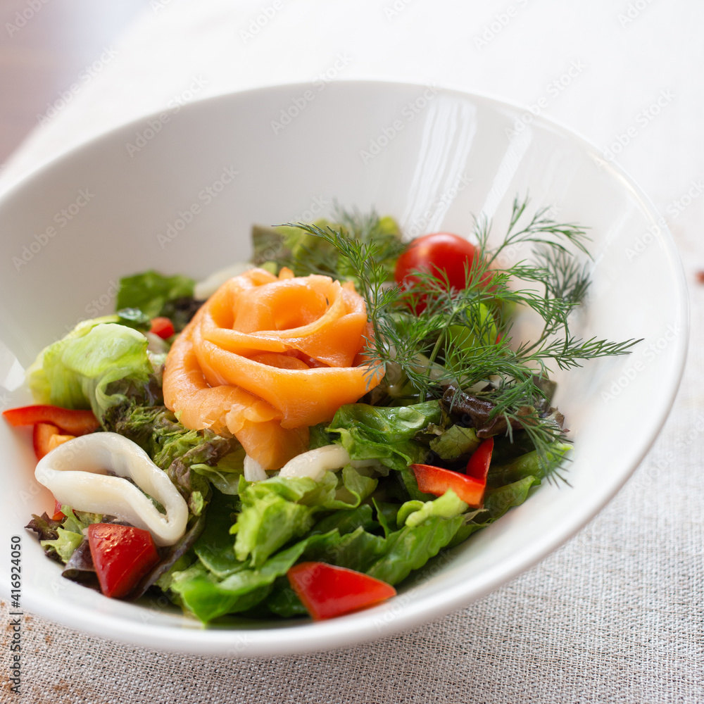 Vegetable salad with seafood Vegetable salad with seafood
