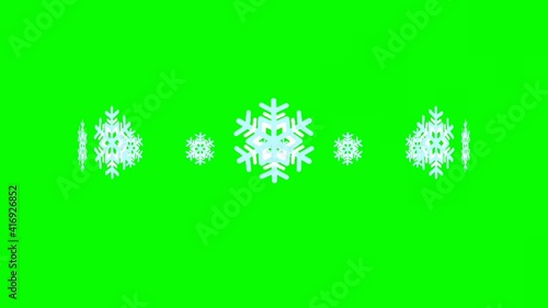 Snowflakes Spinning Green Screen Animation Loop