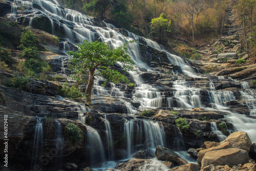 Mae Ya waterfall is a beautiful waterfall in Chiang Mai, Thailand.