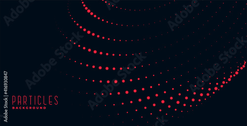 black background with red wavy particles