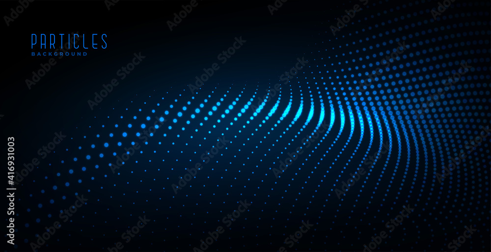 glowing particle wave digital technology background
