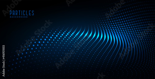 glowing particle wave digital technology background